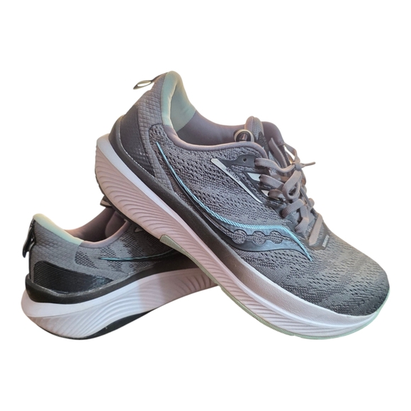 Saucony Echelon 9 Womens Sz 9.5W Running Shoes ‘Charcoal/Ice’ S10766-20 VGC - Picture 1 of 8